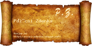 Pócsi Zdenka névjegykártya